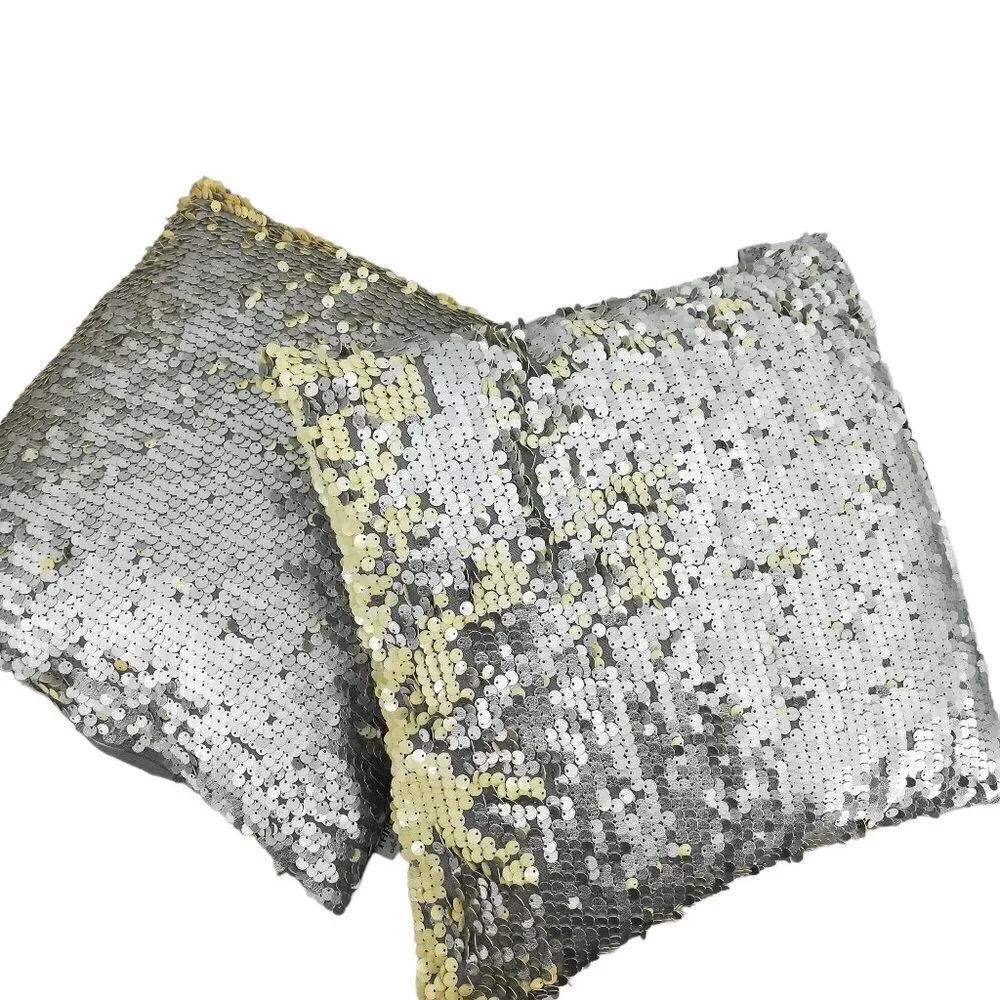Thro by Marlo Lorenze Silver Sequin Paillets Set of 2 Pillows 17